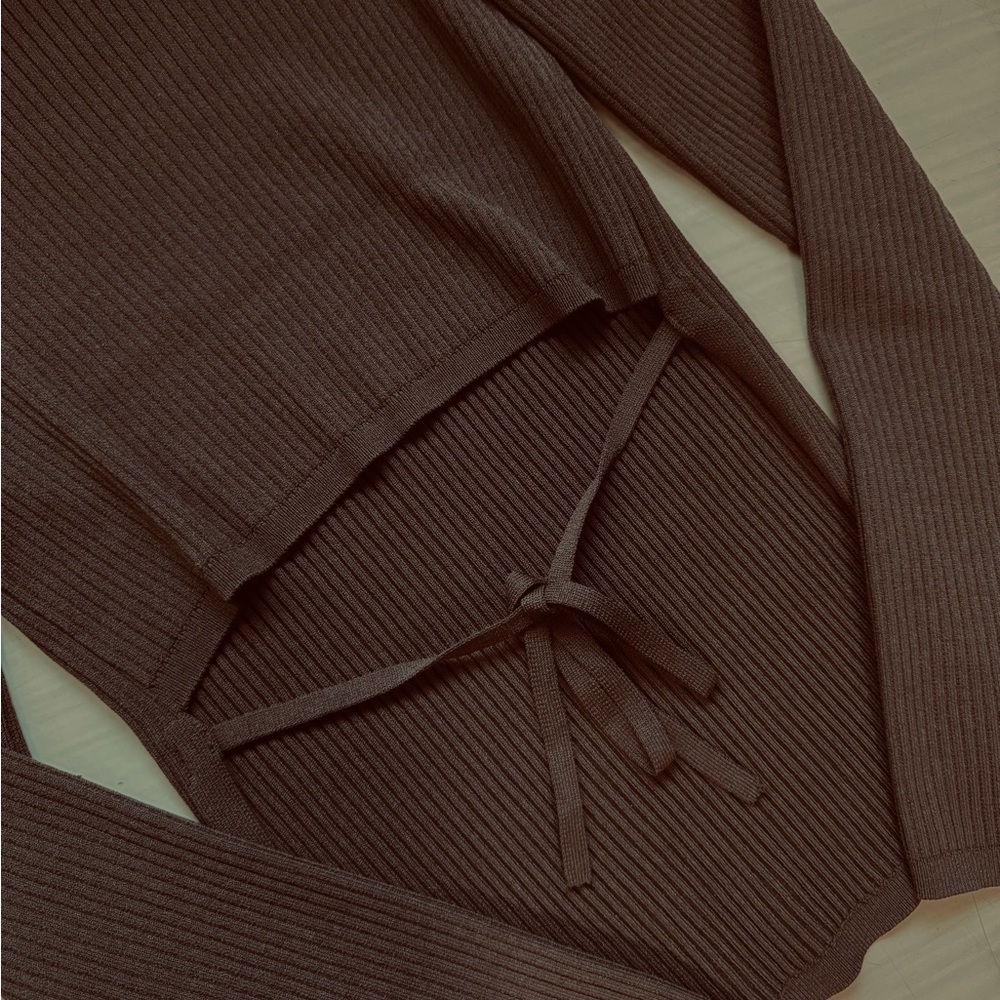 Aritzia Babaton Ambrosia Sculpt Knit tie back longsleeve Sweater - Size M - Picture 5 of 8